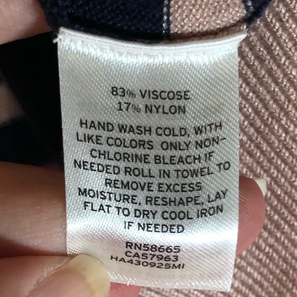 Halogen Small Stripe Cardigan Sweater Lightweight Pink Dusty Rose Button Front - Picture 4 of 7